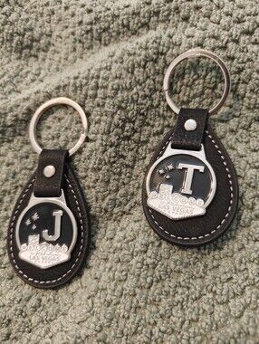 Monogram J & T Las Vegas Leather Keychains - Black
